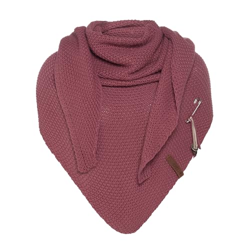 KNIT FACTORY - Dreiecksschal Coco - Damen Strickschal mit Wolle - Umschlagtuch für den Herbst und Winter - Winterschal - Dreieckstuch - Hochwertige Qualität - XXL Schal - 190 x 85 cm - Stone Red von KNIT FACTORY