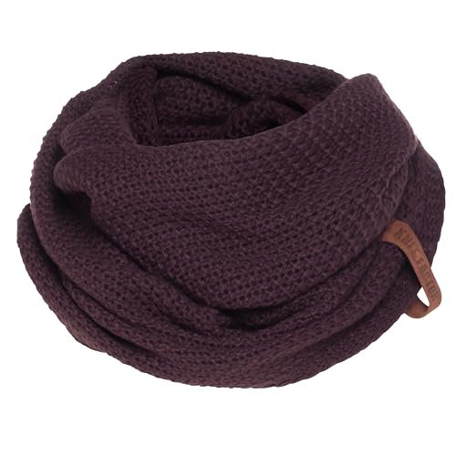 KNIT FACTORY - Coco Loop Schal - Gestrickter Schlauchschal - Für Damen und Herren - Herbst & Winter Essentials - Zeitloses Mode-Accessoire - Strickschal mit Wolle - Aubergine von KNIT FACTORY