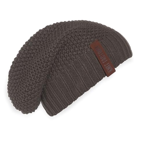 KNIT FACTORY - Coco Mütze - Strickmütze für Damen und Herren - Slouch Beanie - Wintermütze mit Wolle - Hochwertige Qualität - Taupe von KNIT FACTORY