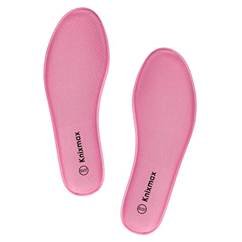 Knixmax Memory Schaum Einlegesohlen für Damen - Weich Einlagen Komfort Schuheinlagen für Sport, Freizeit und Beruf - für Sneaker, Wanderschuhe, Arbeitsschuhe - Frauen Pink 36 EU von Knixmax