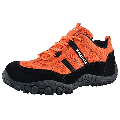 Knixmax Wanderschuhe Damen Leichte Trekkingschuhe Outdoorschuhe Atmungsaktiv rutschfeste Trekking- & Wanderhalbschuhe Frauen Orange Gr.37 EU von Knixmax