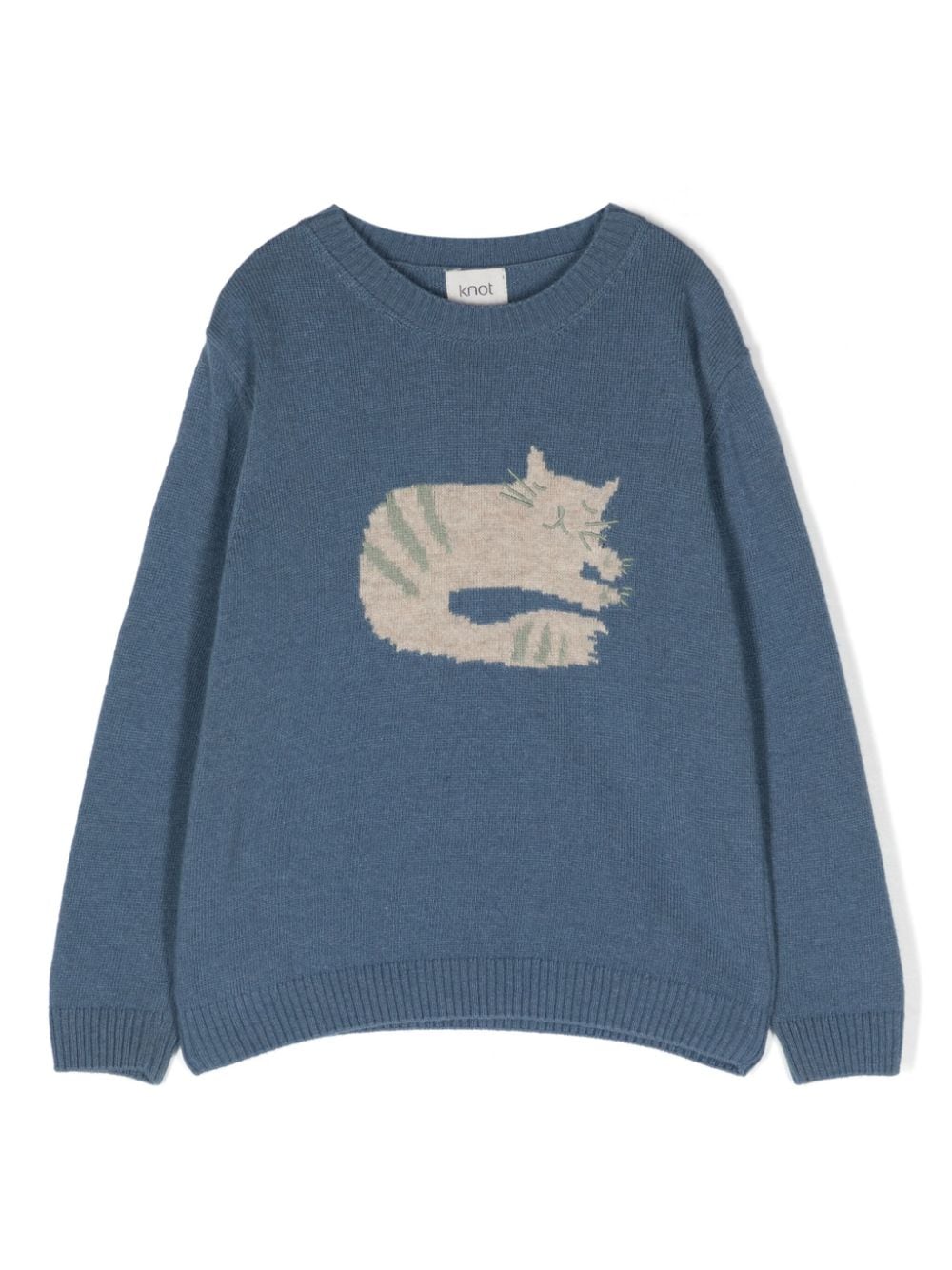 Knot Gestrickter Cat Pullover - Blau von Knot