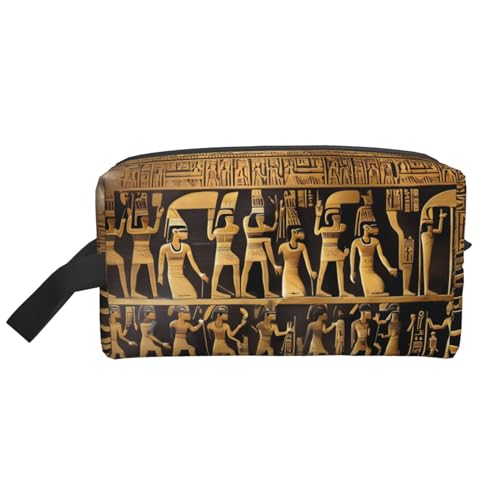 KoNsev Ägypten Hieroglyphen Reise-Kulturbeutel für Damen und Herren, Zubehör-Organizer, kleine Münzgeldbörse, kleine Tasche, Ägypten Hieroglyphen, Einheitsgröße von KoNsev