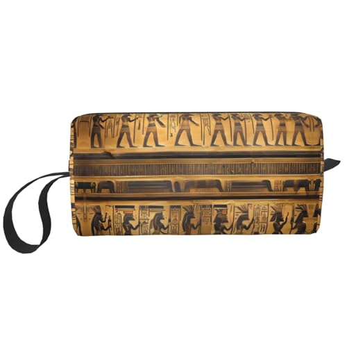 KoNsev Ägypten Hieroglyphen Reise-Kulturbeutel für Damen und Herren, Zubehör-Organizer, kleine Münzgeldbörse, kleine Tasche, Ägyptische Hieroglyphen, Einheitsgröße von KoNsev