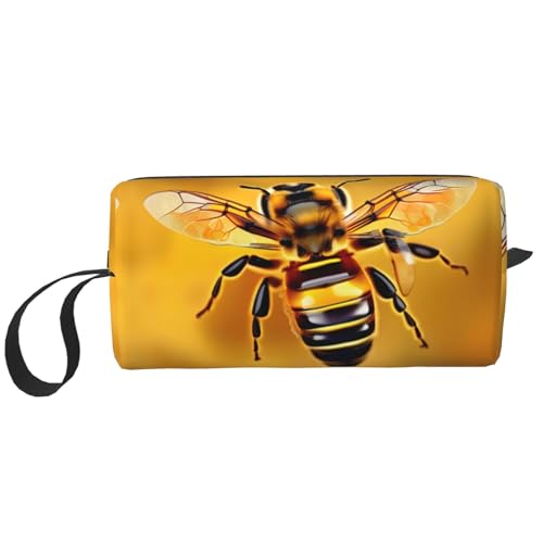 KoNsev Honey-Bee Reise-Kulturbeutel für Damen und Herren, Zubehör-Organizer, kleine Münzgeldbörse, kleine Tasche, Honigbiene, Einheitsgröße von KoNsev