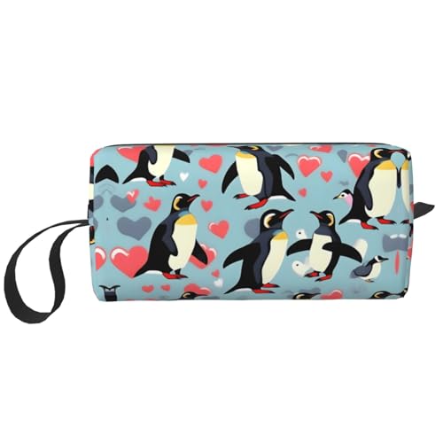 KoNsev I Love Penguins Reise-Kulturbeutel für Damen und Herren, Zubehör-Organizer, kleine Münzgeldbörse, kleine Tasche, I Love Penguins, Einheitsgröße von KoNsev