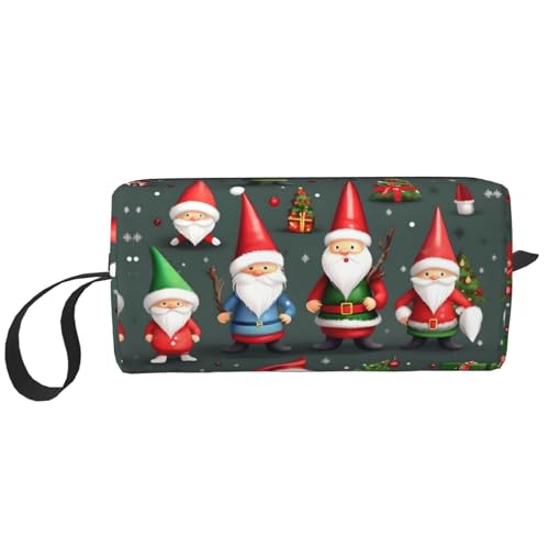 KoNsev Kulturbeutel für Damen und Herren, witzige Weihnachts-Zwerge, Zubehör, Organizer, kleine Münzgeldbörse, kleine Tasche, Lustige Weihnachtswichtel, Einheitsgröße von KoNsev