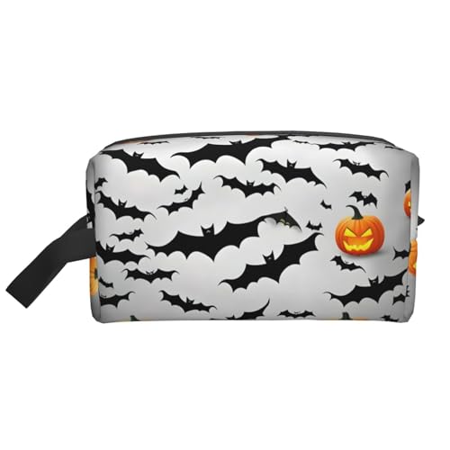 KoNsev Kulturbeutel mit fliegenden Fledermäusen, für Damen und Herren, Zubehör-Organizer, kleine Münzgeldbörse, kleine Tasche, Fliegende Fledermäuse für Halloween, Einheitsgröße von KoNsev