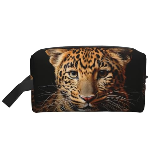 KoNsev Reise-Kulturbeutel für Damen und Herren, Leopardenmuster, kleine Münzgeldbörse, kleine Tasche, Leoparden-Print, Einheitsgröße von KoNsev