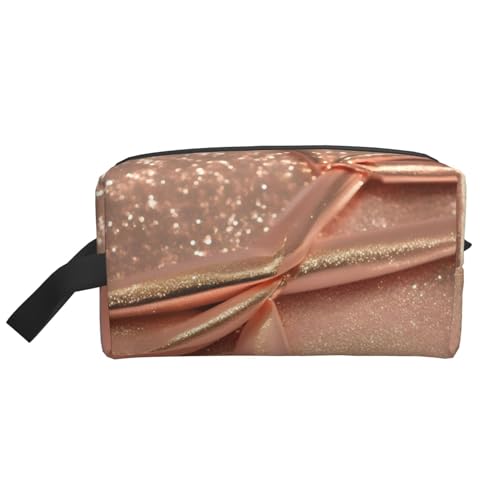 KoNsev Reise-Kulturbeutel für Damen und Herren, Roségold, Glitzer, kleine Geldbörse, kleine Tasche, Roségold Glitzer, Einheitsgröße von KoNsev