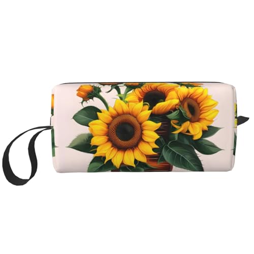 KoNsev Reise-Kulturbeutel mit Sonnenblume und Rose, für Damen und Herren, Zubehör-Organizer, kleine Münzgeldbörse, kleine Tasche, Sonnenblume und Rose, Einheitsgröße von KoNsev