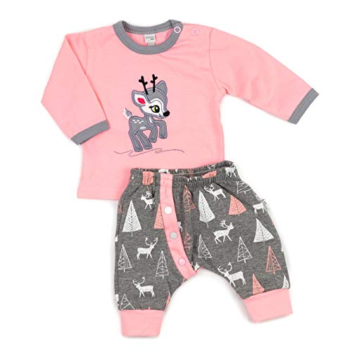 Koala 2er Baby Set mit Baby Hose & Baby Langarmshirt als Baby Outfit für Mädchen/Baby Kleidung Set aus Baumwolle Größe 56 (Newborn) von TESTEL