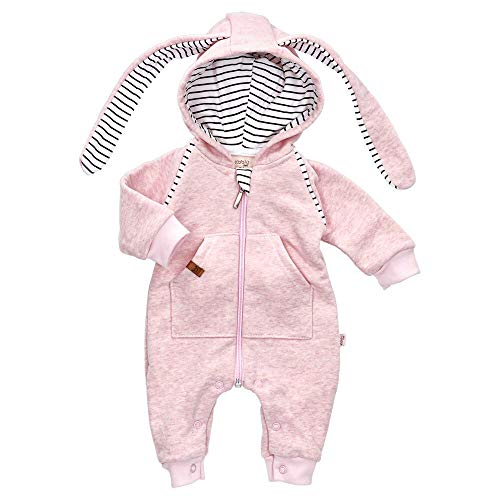 Koala Baby Overall Baby Strampler Mädchen/Jumpsuit Baby Mädchen ohne Füße/Baby Strampler Rosa mit Ohren & Kapuze/Baby Strampler Neugeborene/Baby Bekleidung in Gr. 80 (9-12 Monate) von TESTEL