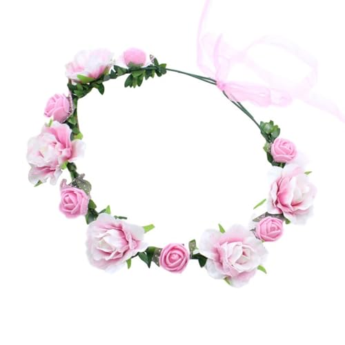 Elegantes Blumen-Haarband Blumenkranz Stirnband Kopfschmuck Karneval Party Haarschmuck Strand Hochzeit Zeremonie Hairhoop von Kobeleen