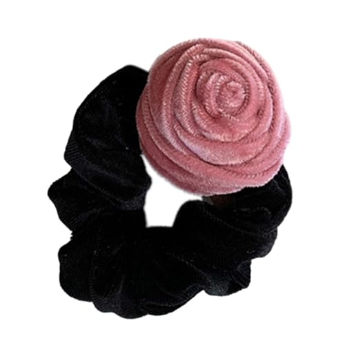 Große Scrunchies Vintage Handgemachte Rosen Blumen Haar Scrunchy 90er Jahre Damen Dickes Haar Accessoire Haargummi Pferdeschwanzhalter von Kobeleen