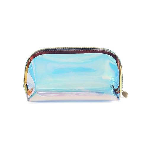 Holographische Make-up-Tasche, transparente Kulturbeutel, Laser-Kosmetiktasche mit Reißverschluss, Make-up-Organizer-Tasche für die Körperpflege von Kobeleen