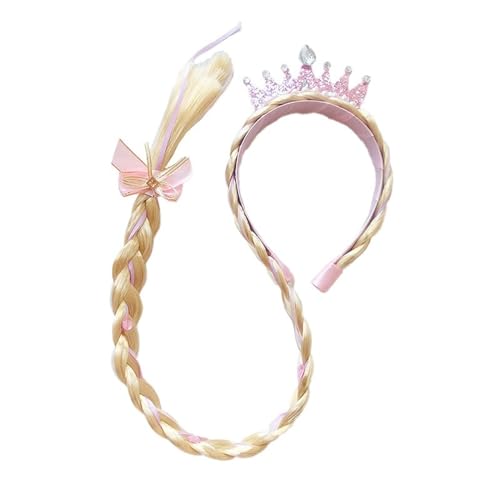 Kinder Königin Weben Zöpfe Stirnband Elegante Krone Kopfbedeckung Rollenspiel Haar-Styling-Zubehör für kleine Mädchen von Kobeleen