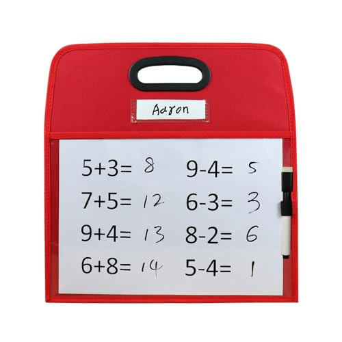 Kobeleen Dry Erases Pocket Whiteboard Reusable Dry Erases Sleeve with Marker Holder Colorful Dry Erases Pocket Sleeves for School von Kobeleen