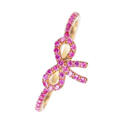 Kobeleen Kristall-Bowknot-Ringe für Frauen und Mädchen, süß, cool, Schmetterlingsknoten, Fingerringe, Party, Modeschmuck, Geschenk, Zubehör von Kobeleen