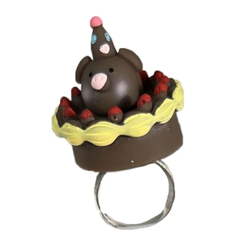 Kobeleen Niedliche Fingerringe, stilvoller Dessert-Fingerschmuck, einzigartige verstellbare Ringe, niedliches Accessoire, Öffnungsringe für Mädchen von Kobeleen