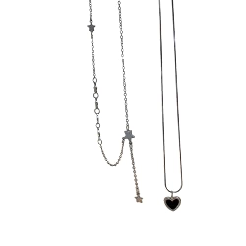 Kobeleen Stern-Halsketten-Set, modischer Schmuck, stilvolles Damen-Anhänger-Halsketten-Set, vielseitig einsetzbar und Schlüsselbeinkette von Kobeleen