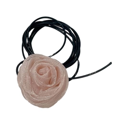 Kobeleen Verstellbare Blumen-Choker-Halskette, Schmuck, elegantes Blumen-Halsketten-Zubehör, auffällige Damen-Choker-Ketten-Verzierung von Kobeleen
