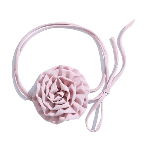 Kobeleen Verstellbare Halskette mit Blumenanhänger, Schlüsselbeinkette, Rosenblüten-Halskette, elegantes Halsband-Zubehör für Frauen und Mädchen von Kobeleen