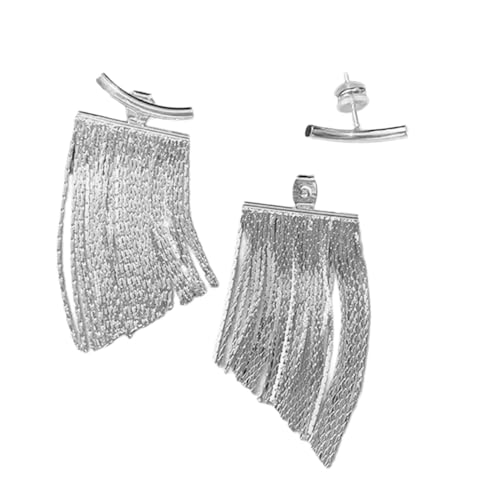 Stilvolle Metall-Ohrringe, einzigartige glitzernde lange Quasten-Ohrringe, auffällige Fransen-Ohrhänger, Zubehör für Frauen von Kobeleen