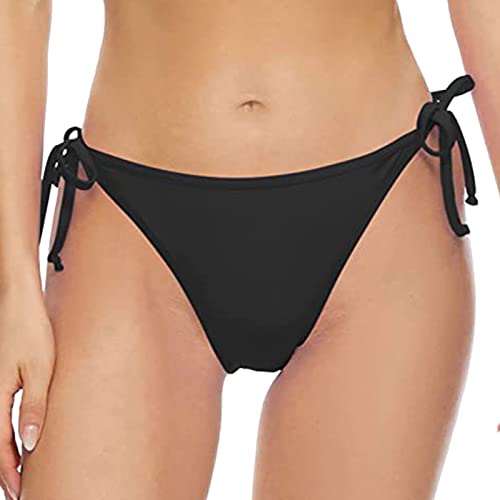 Damen Bikini Slip Schwarz Kurz UV Schutz Sexy Badehosen Sportliche Hohe Taille Strand Große Größen Bikinihose Brazilian Style Schnell Trocknend Pool Wassersport Strandhose von Kobilee