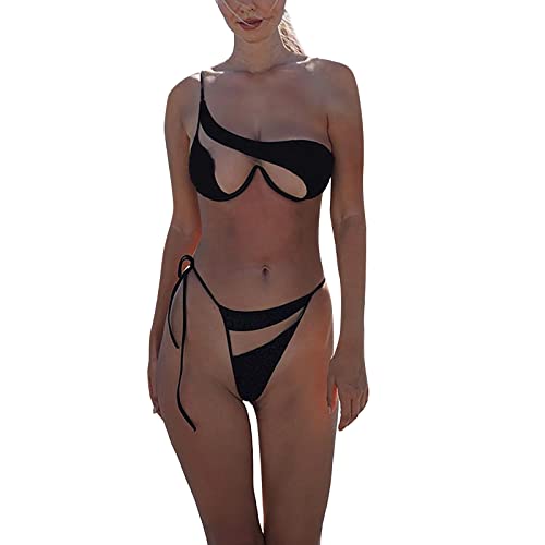 Kobilee Badeanzug Damen Große Größe Große Größe Bandeau Sport Bauchweg Bikini-Sets Bademode ohne Bügel Urlaub Low Waist Curvy Schwimmanzug Bikini Set Sexy mit Slips Zweiteiler Bikinis Badeanzug von Kobilee