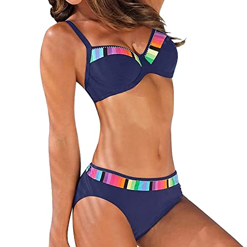 Kobilee Damen Bikini Set Mit Bügel Sexy Große Brüste Push Up Bademode Bikinis Große Größen Zweiteiliger Bauchweg Curvy Badeanzug Schwimmanzug Triangel Strand Schwimmen von Kobilee