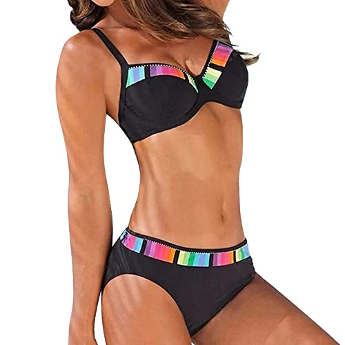 Kobilee Damen Bikini Set Mit Bügel Sexy Große Brüste Push Up Bademode Bikinis Große Größen Zweiteiliger Bauchweg Curvy Badeanzug Schwimmanzug Triangel Strand Schwimmen von Kobilee