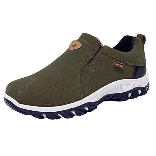 Kobilee Sneaker Herren 43 Atmungsaktiv Leder Outdoor Freizeitschuhe Männer Wanderschuhe Sommer Bequem Running Schuhe Laufschuhe rutschfest Leicht Ohne Schnürsenkel Sport Sportschuhe 2023 von Kobilee