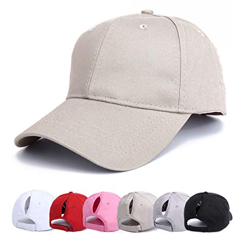 Earnmore Damen Baseball Cap - Pferdeschwanz Kappe Outdoor Mesh Basecap Retro Mützen Unisex Trucker Baseballkappe Hat Mit Zöpfen Loch Loop Hut Hohe Bun Herren von Earnmore