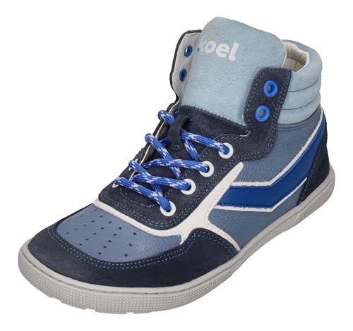 Koel High Top Leder Sneaker in BLAU Zipper & Schnürung Danish Nappa 08M028.121 (Blau, EU Schuhgrößensystem, Grundschulkind, Numerisch, M, 32) von KOEL