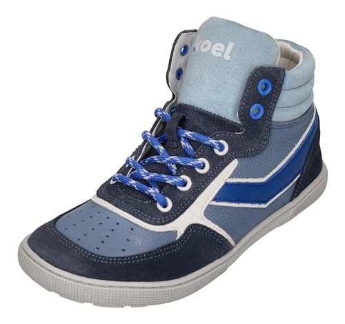 Koel High Top Leder Sneaker in BLAU Zipper & Schnürung Danish Nappa 08M028.121 (Blau, EU Schuhgrößensystem, Grundschulkind, Numerisch, M, 33) von KOEL