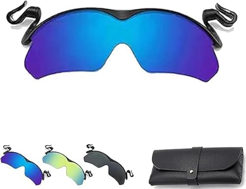 Kolarmo Sport-Sonnenbrille mit Clip, 2024, Herren-Sonnenbrille, zum Anklippen, Radfahren, Wandern, Radfahren, Golf, UV400, blau von Kolarmo