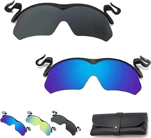 Kolarmo Sport-Sonnenbrille mit Clip, Mountainbike-Sonnenbrille für Herren, zum Angeln, Radfahren, Wandern, Radfahren, UV400, schwarz/blau von Kolarmo