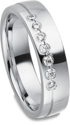 Kolibri Rings Damenring 7 Zirkonia Steine Sterling Silber 925 Ring Ehering Verlobungsring Partnerring Freundschaftsring - Inkl. Gravur und Etui Kolibri Rings Damenring 7 Zirkonia Steine Sterling Silber 925 Ring Ehering Verlobungsring Partnerring Freundschaftsring - Inkl. Gravur und Etui von Kolibri Rings