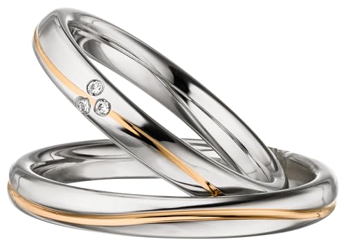 Kolibri Rings Eheringe Rot Vergoldet Verlobungsringe Silber 925 Zirkonia 3 Steine Set - Gratis Gravur und Etui Kolibri Rings Eheringe Rot Vergoldet Verlobungsringe Silber 925 Zirkonia 3 Steine Set - Gratis Gravur und Etui von Kolibri Rings