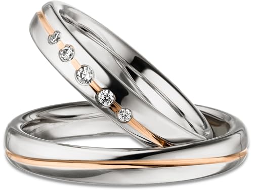 Kolibri Rings Eheringe Rot Vergoldet Verlobungsringe Silber 925 Zirkonia 5 Steine Set - Gratis Gravur und Etui Kolibri Rings Eheringe Rot Vergoldet Verlobungsringe Silber 925 Zirkonia 5 Steine Set - Gratis Gravur und Etui von Kolibri Rings