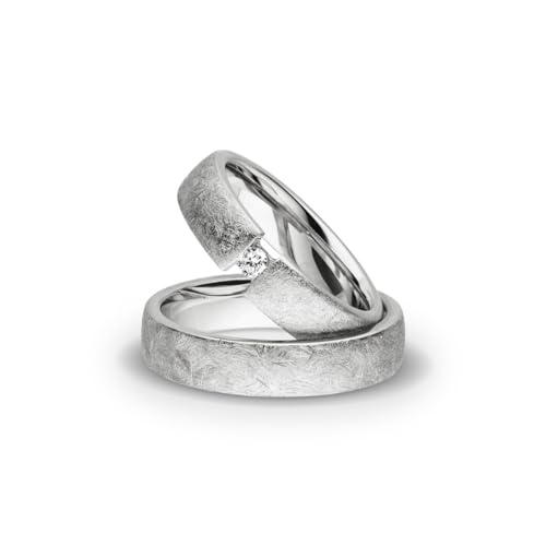 Kolibri Rings Eheringe Silber Eismatt Rhodiniert 925 Paarpreis Spannring-Optik Massiv Nickelfrei Zirkonia Stein Trauringe Freundschaftsringe Partnerringe - Inkl. Gratis Etui + Gravur Kolibri Rings Eheringe Silber Eismatt Rhodiniert 925 Paarpreis Spannring-Optik Massiv Nickelfrei Zirkonia Stein Trauringe Freundschaftsringe Partnerringe - Inkl. Gratis Etui + Gravur von Kolibri Rings