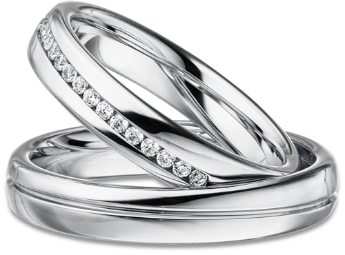 Kolibri Rings Eheringe Verlobungsringe Silber 925 15 Zirkonia Steine Set - Gratis Gravur und Etui Kolibri Rings Eheringe Verlobungsringe Silber 925 15 Zirkonia Steine Set - Gratis Gravur und Etui von Kolibri Rings