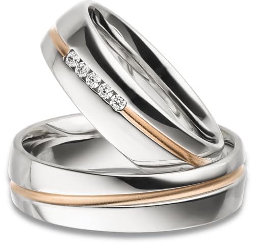 Kolibri Rings Eheringe Verlobungsringe Silber 925 Vergoldet 5 Zirkonia Steine Set - Gratis Gravur und Etui Kolibri Rings Eheringe Verlobungsringe Silber 925 Vergoldet 5 Zirkonia Steine Set - Gratis Gravur und Etui von Kolibri Rings