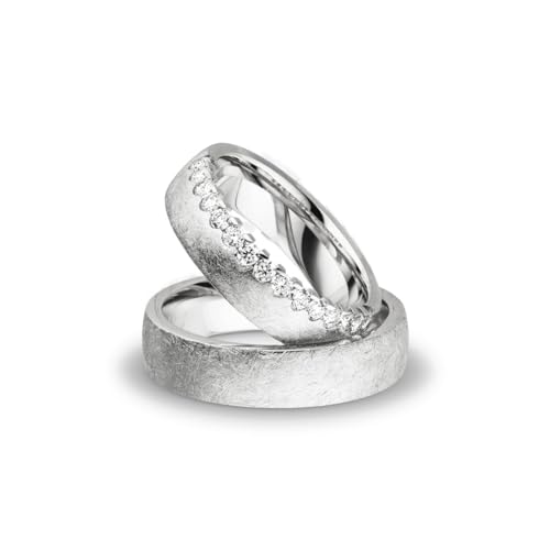 Kolibri Rings Paarpreis Silber Eheringe Eismatt Rhodiniert 15 Zirkonia Steine Trauringe Partnerringe Freundschaftsringe - Gratis Gravur und Etui Kolibri Rings Paarpreis Silber Eheringe Eismatt Rhodiniert 15 Zirkonia Steine Trauringe Partnerringe Freundschaftsringe - Gratis Gravur und Etui von Kolibri Rings