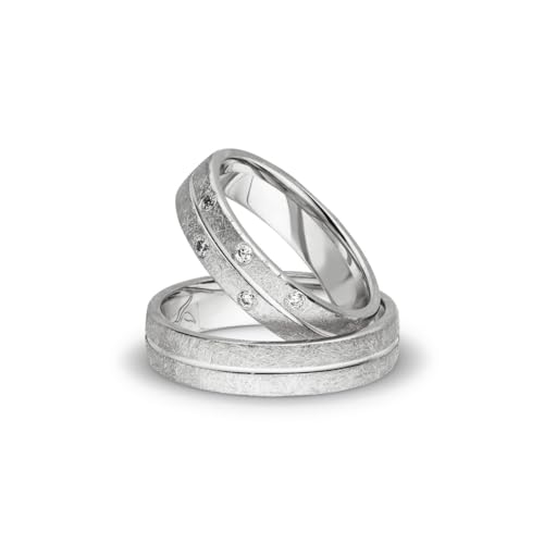 Kolibri Rings Silber Eheringe Eismatt Rhodiniert 5 Zirkonia Steine Paarpreis Trauringe Partnerringe Freundschaftsringe - Gratis Gravur und Etui Kolibri Rings Silber Eheringe Eismatt Rhodiniert 5 Zirkonia Steine Paarpreis Trauringe Partnerringe Freundschaftsringe - Gratis Gravur und Etui von Kolibri Rings