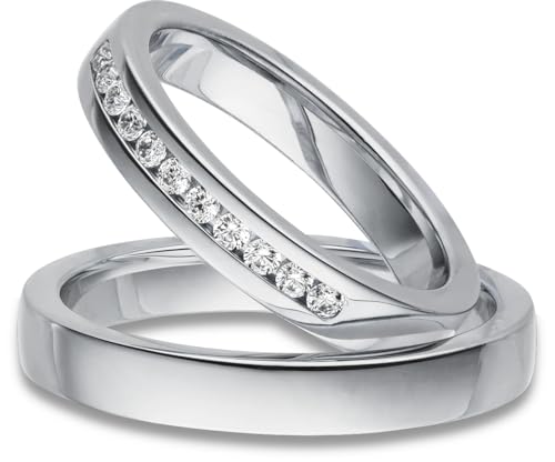 Kolibri Rings Eheringe Silber 925 11 Zirkonia Steine Paarpreis - Gravur und Etui Kolibri Rings Eheringe Silber 925 11 Zirkonia Steine Paarpreis - Gravur und Etui von Kolibri Rings