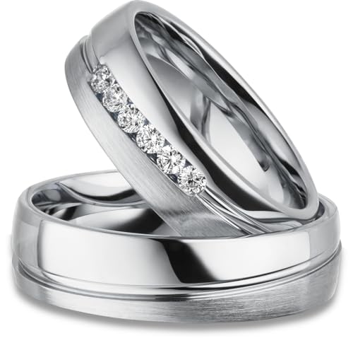 Kolibri Rings Eheringe Silber 925 6 Zirkonia Steine Paarpreis - Gravur und Etui Kolibri Rings Eheringe Silber 925 6 Zirkonia Steine Paarpreis - Gravur und Etui von Kolibri Rings