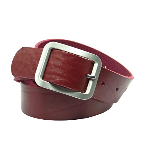 Kollektion Chrissys-in Ledergürtel 4 cm breit bordeaux rot aus festem Rindleder aus eigener Fertigung (110) von Kollektion Chrissys-in