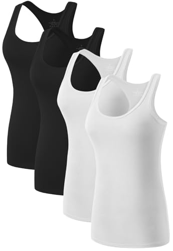 Komfokore Damen Sport Tank Top Fitness Racerback Shirt Yoga Stretch Tank Top 4er Set Schwarz/Schwarz/Weiß/Weiß S Komfokore Damen Sport Tank Top Fitness Racerback Shirt Yoga Stretch Tank Top 4er Set Schwarz/Schwarz/Weiß/Weiß S von Komfokore